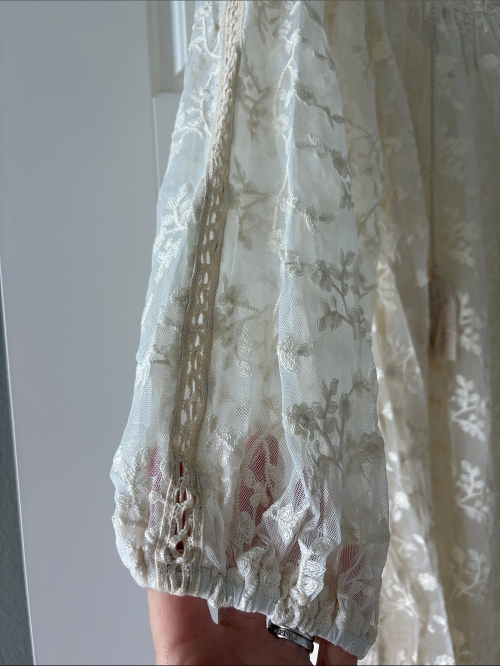 NWT Anthropologie Julia Peasant Lace Embroidery Dress By Blue Tassel Size Small - Picture 11 of 16